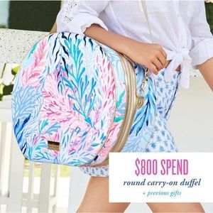 Lilly Pulitzer GWP Round Carry-on bag in Kaleidoscope Coral RARE